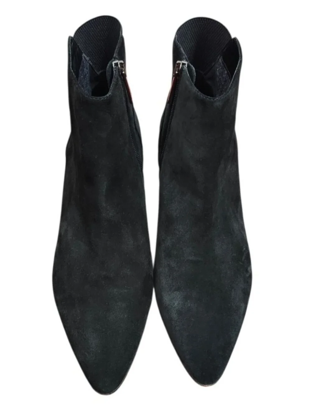 Aquatalia Fuoco Black Suede Pointed Toe Ankle Boots Women Size 13 Italy - Picture 3 of 11